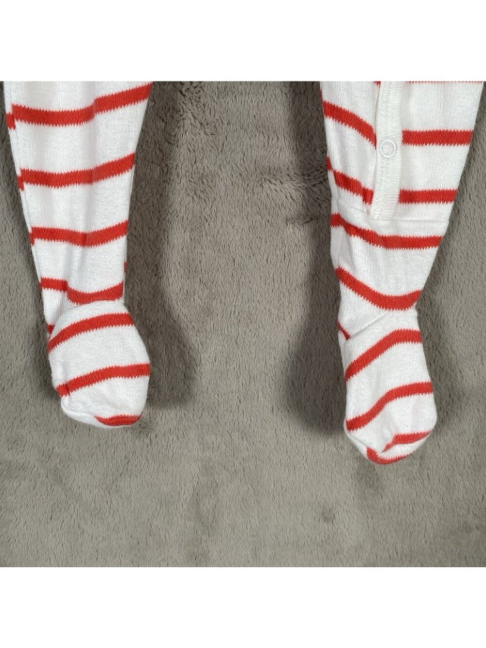 Pottery Barn Kids 100% Organic Cotton Baby Footie Pajama 3-6M Love Bug Striped - Picture 7 of 11